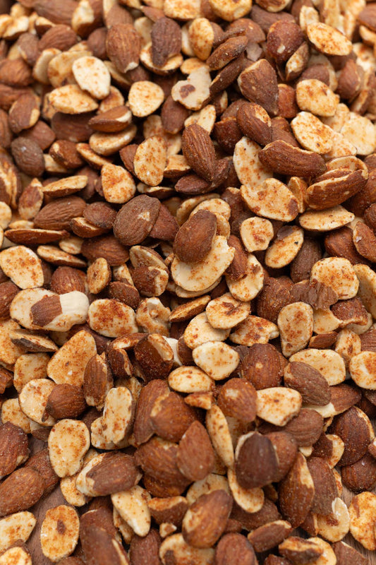 Close up of tangy tomato almonds