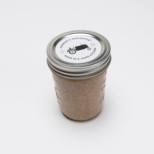 Mason jar of almond butter