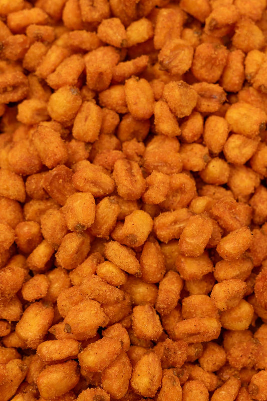 Close up of BBQ corn nuggets