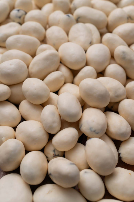 Close up of yogurt covered raisins