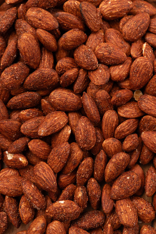 Close up of chili lemon almonds