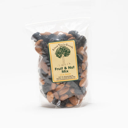Clear bag assorted almonds and dried fruits