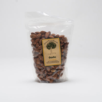 Clear bag of garlic almonds