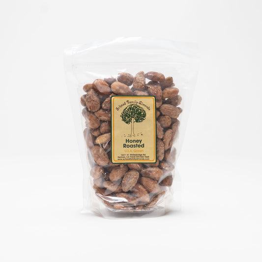 Clear bag of honey roasted almonds