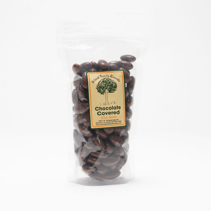 Clear bag of milk chocolate covered almonds