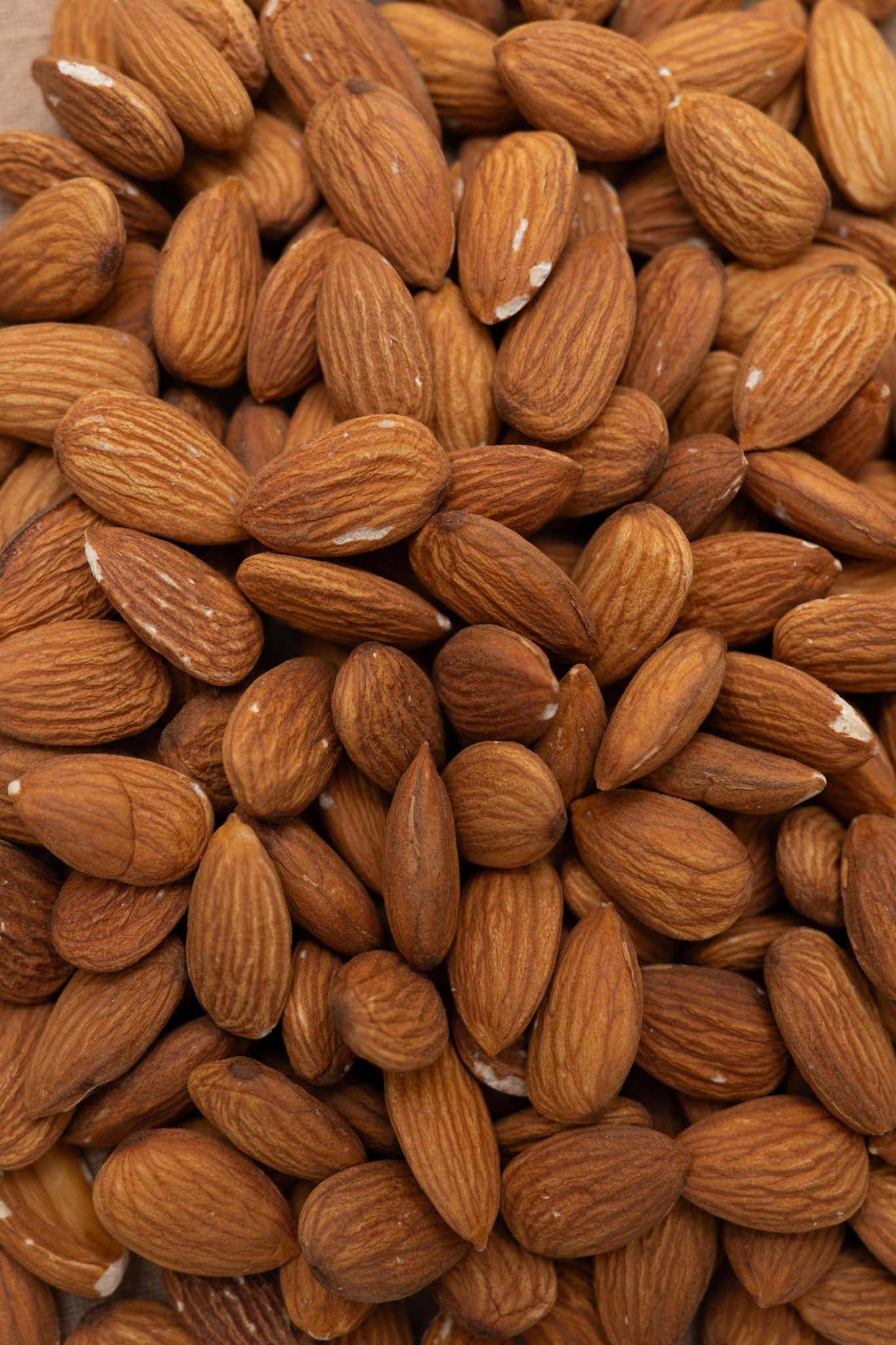 Close up of raw almonds