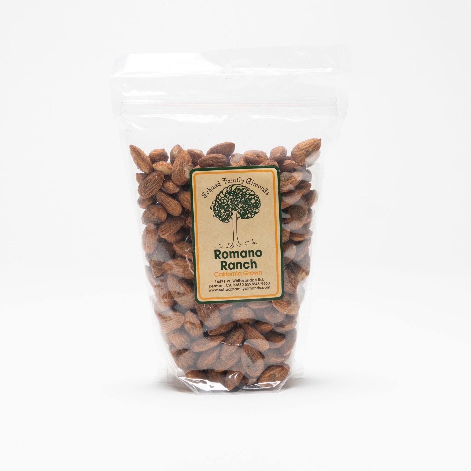 Clear bag of romano ranch almonds