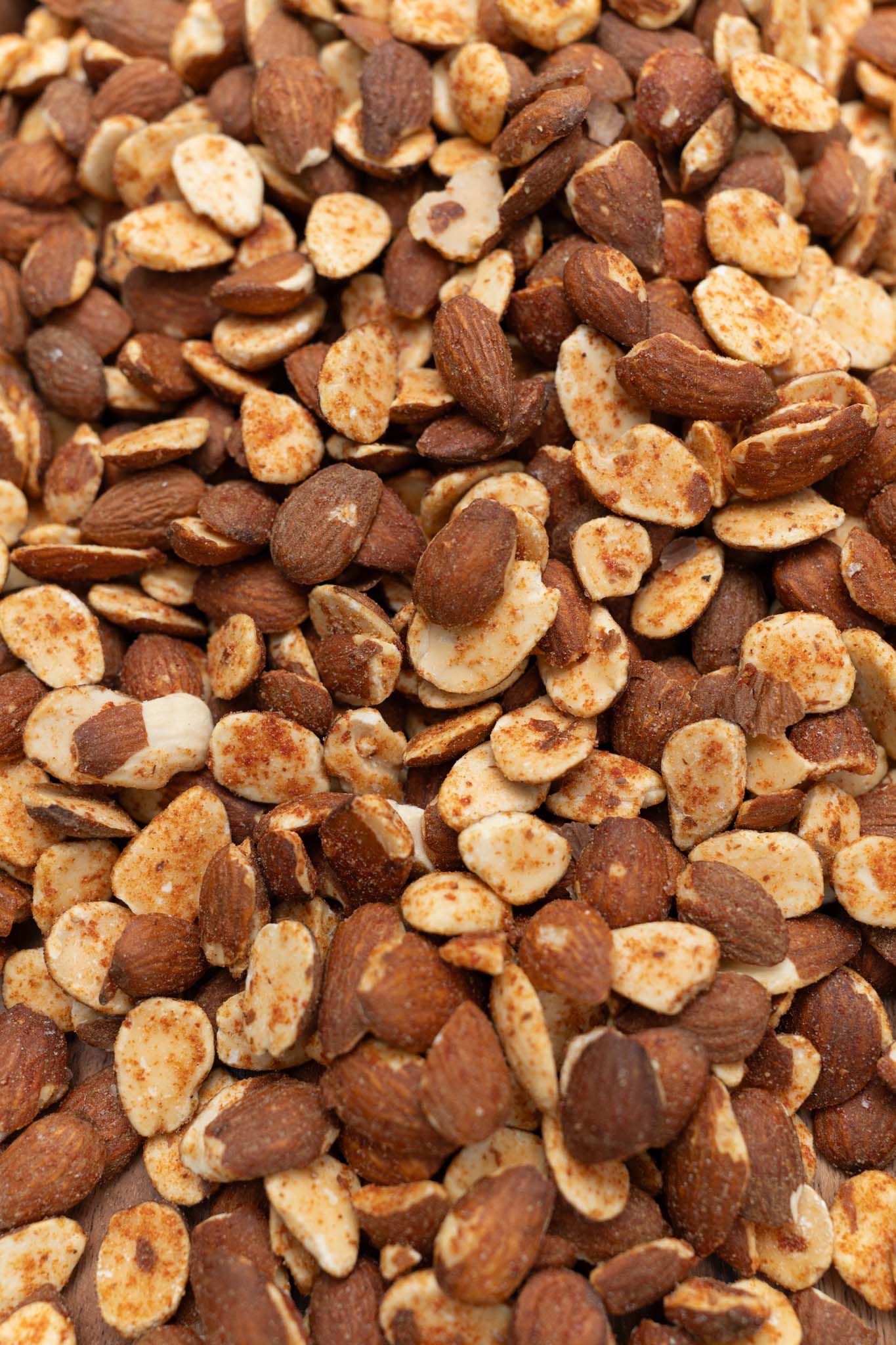 Close up of tangy tomato almonds