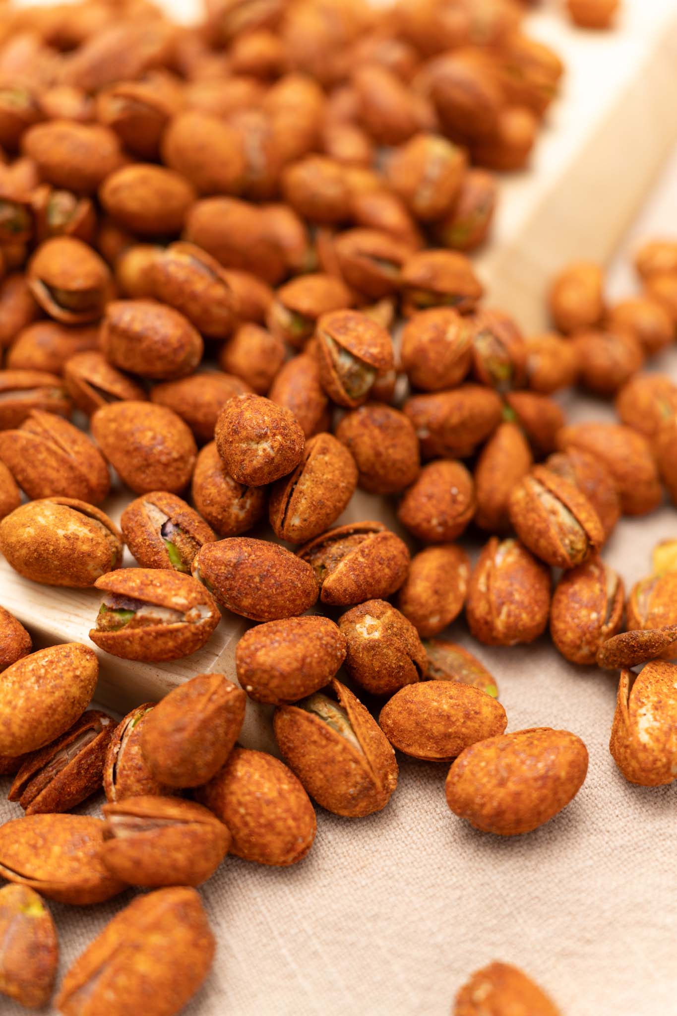 Close up of chili lemon pistachios