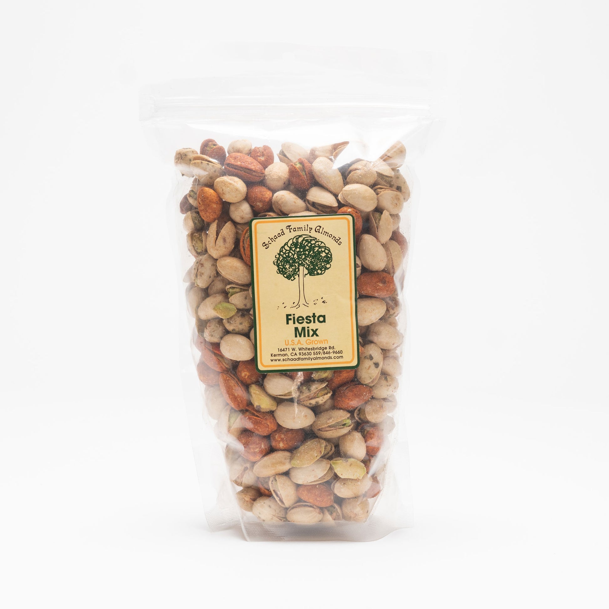 Clear bag of mixed pistachio nuts
