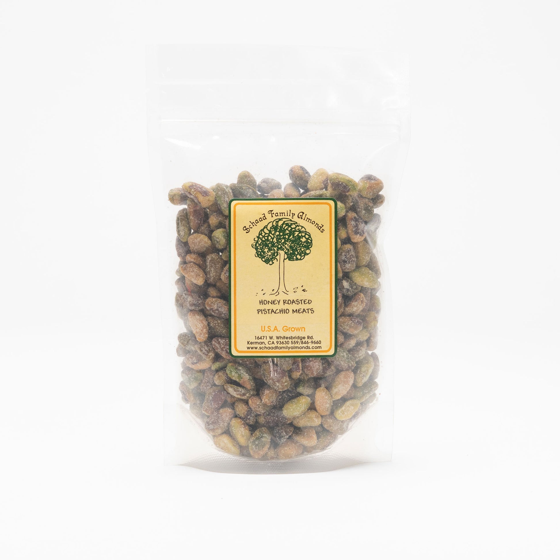 Clear bag of unshelled honey roasted pistachios