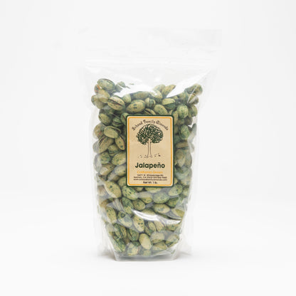 Clear bag of jalapeño pistachios