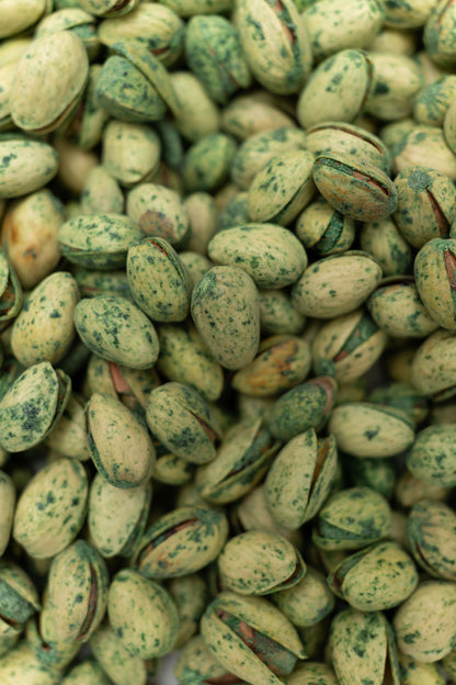 Close up of jalapeño pistachios