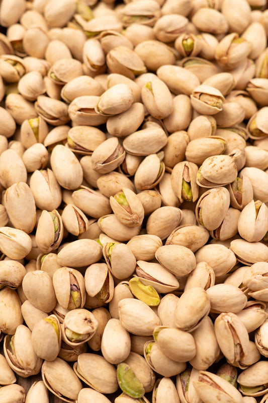 Close up of roasted pistachios