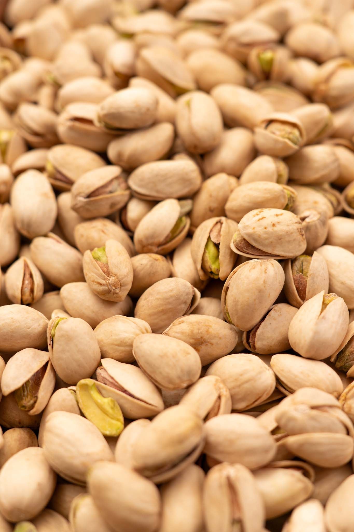 Close up of roasted and salted pistachios