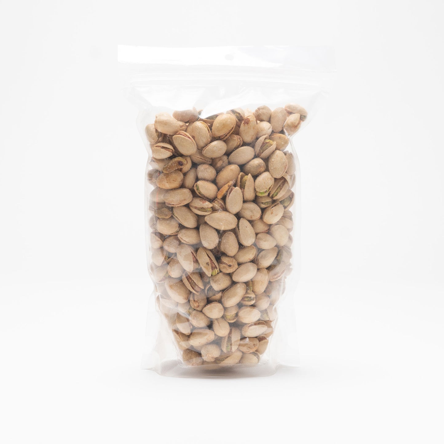 Back view of a clear bag of tequila pistachios