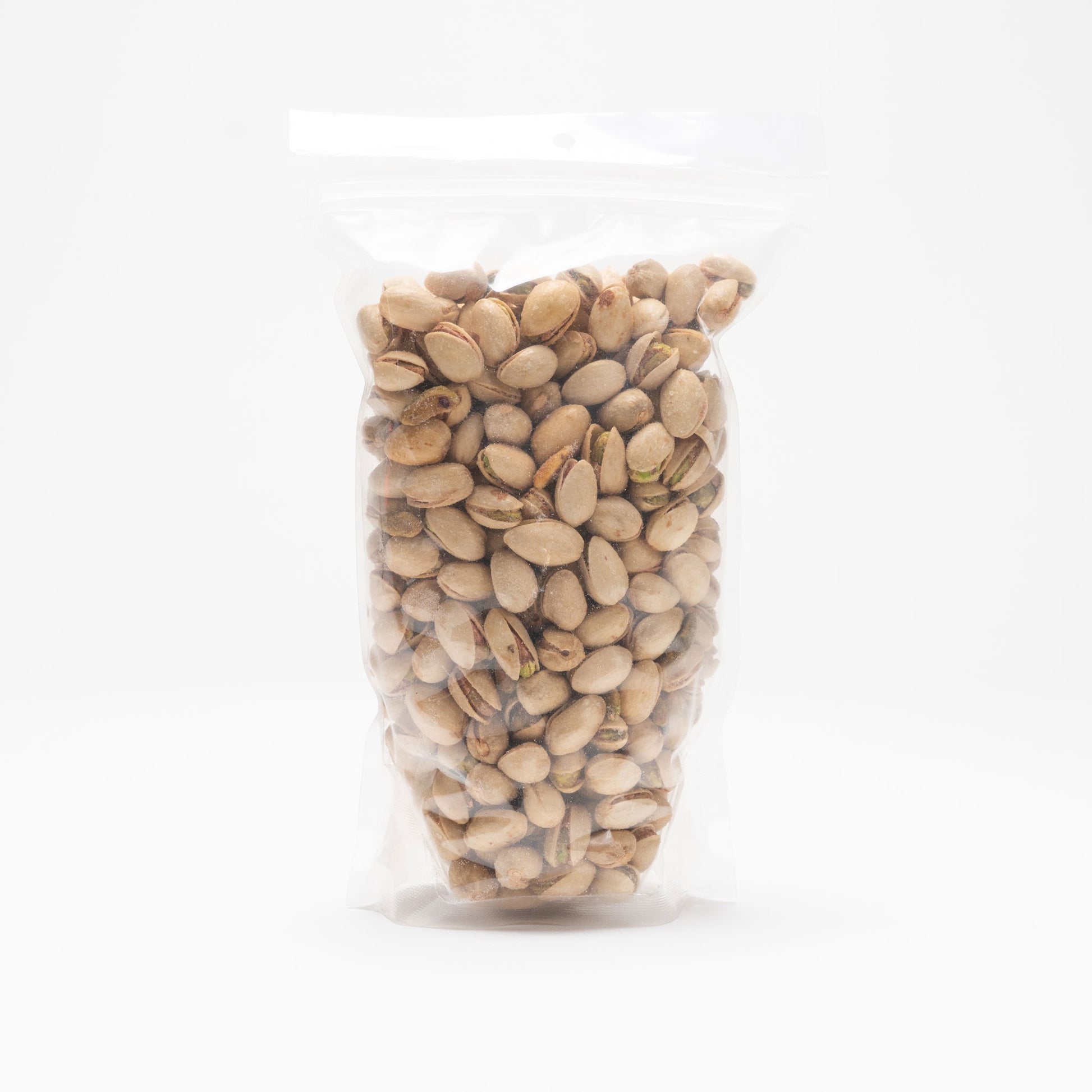 Back view of a clear bag of tequila pistachios
