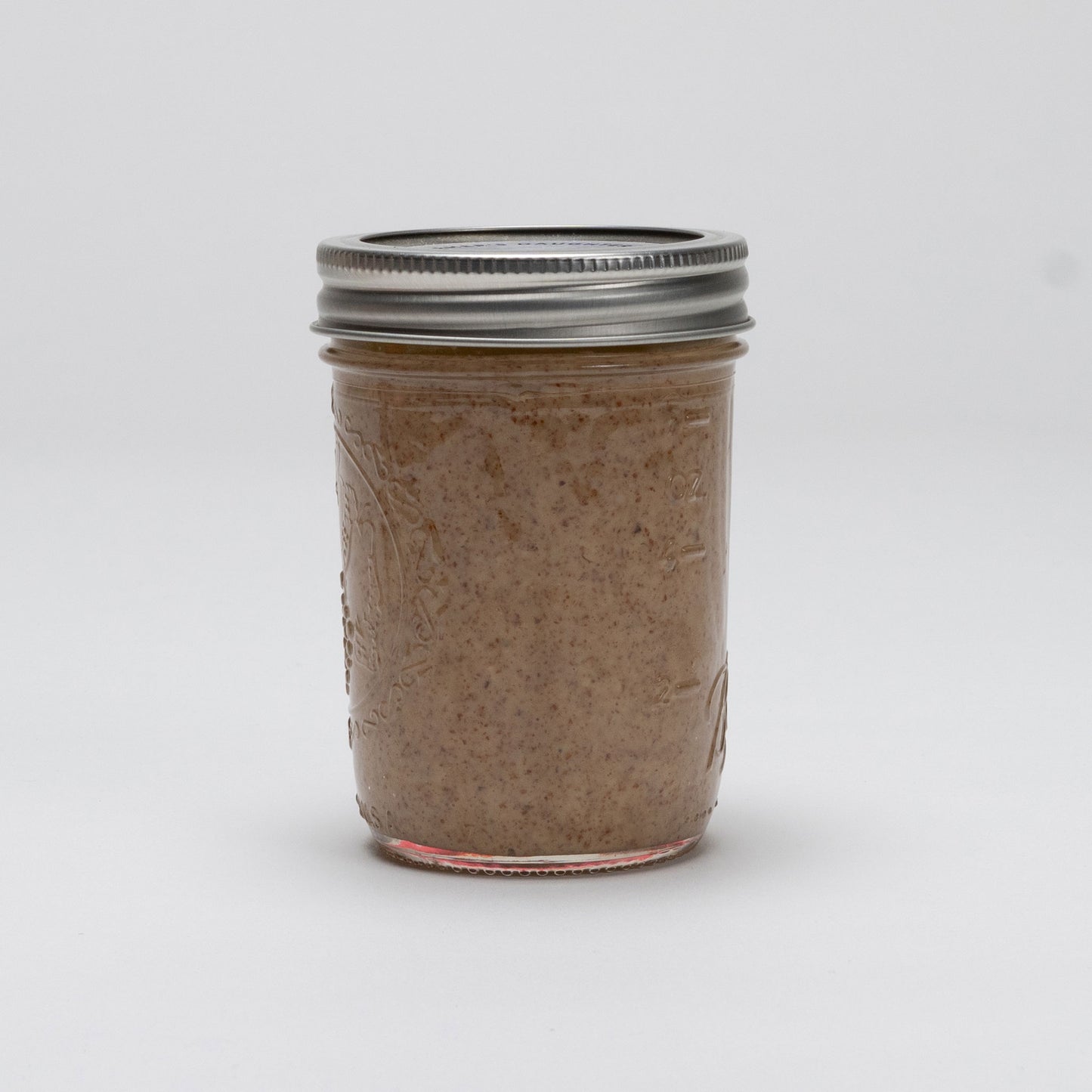 Mason jar filled with almond butter