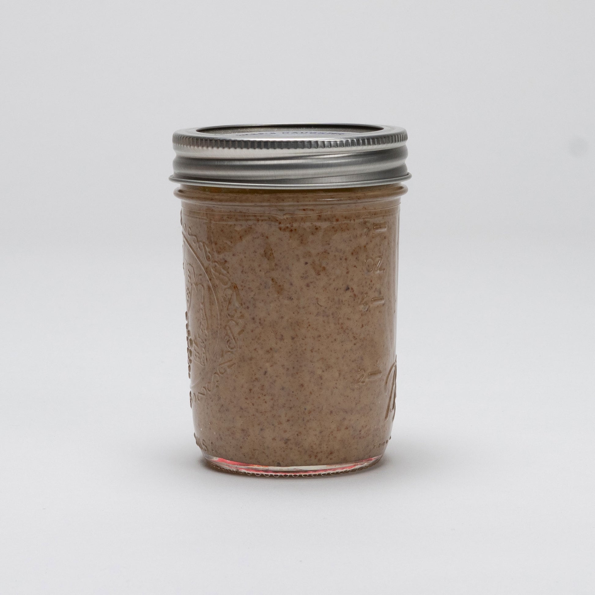 Mason jar filled with almond butter