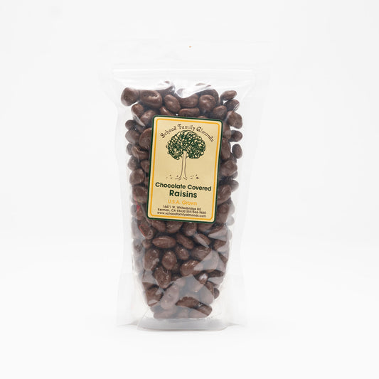 Clear bag of chocolate covered raisins