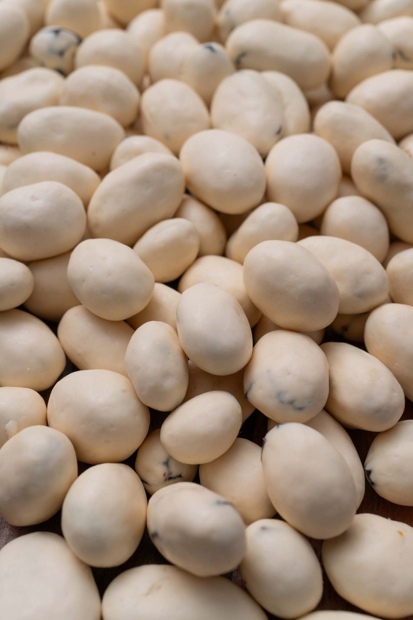 Close up of yogurt covered raisins