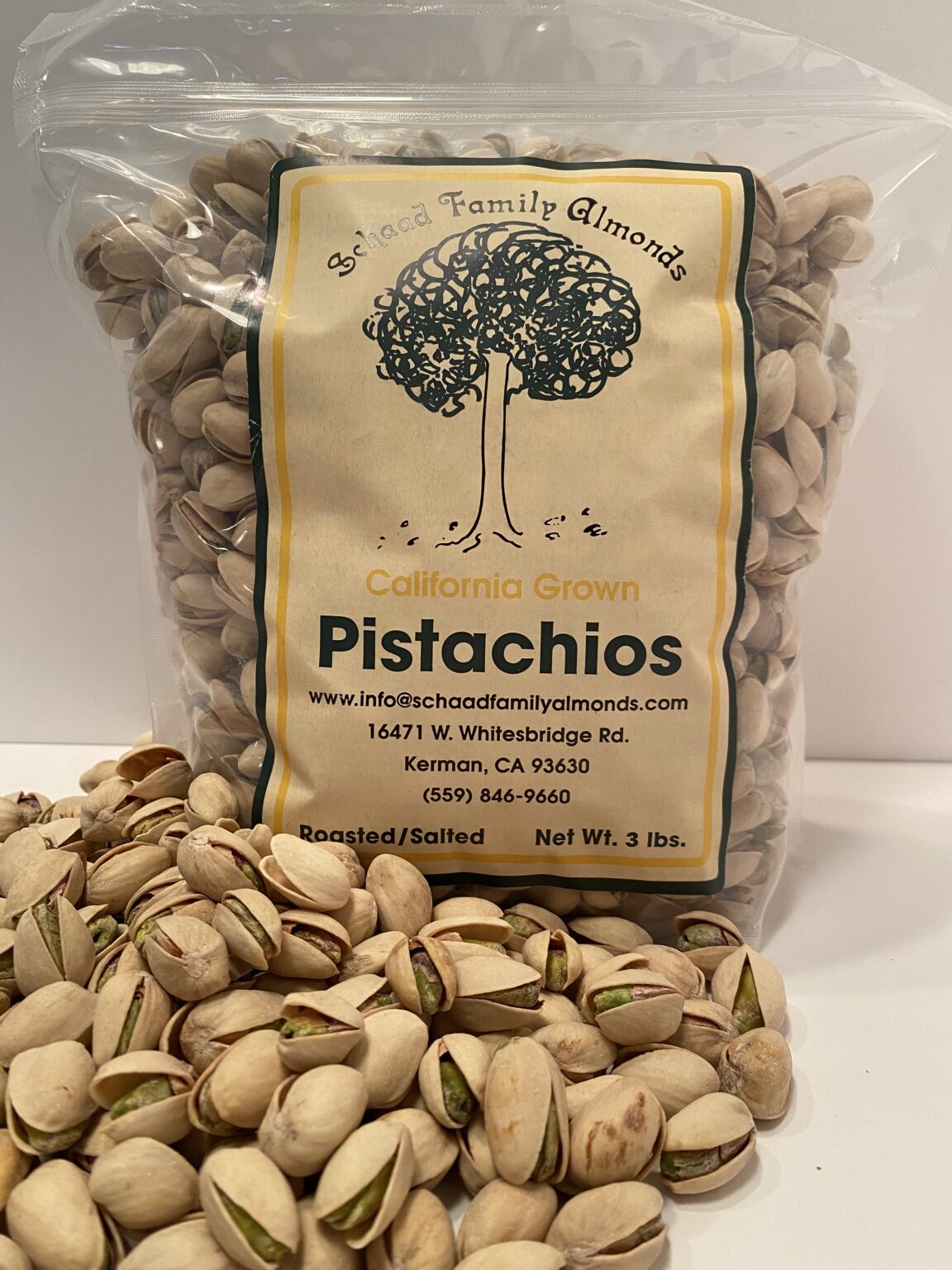 Roasted/Salted Pistachios (3lb) Schaad Family Almonds