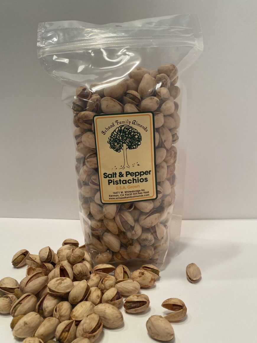 Salt & Pepper Pistachios (1lb) Schaad Family Almonds