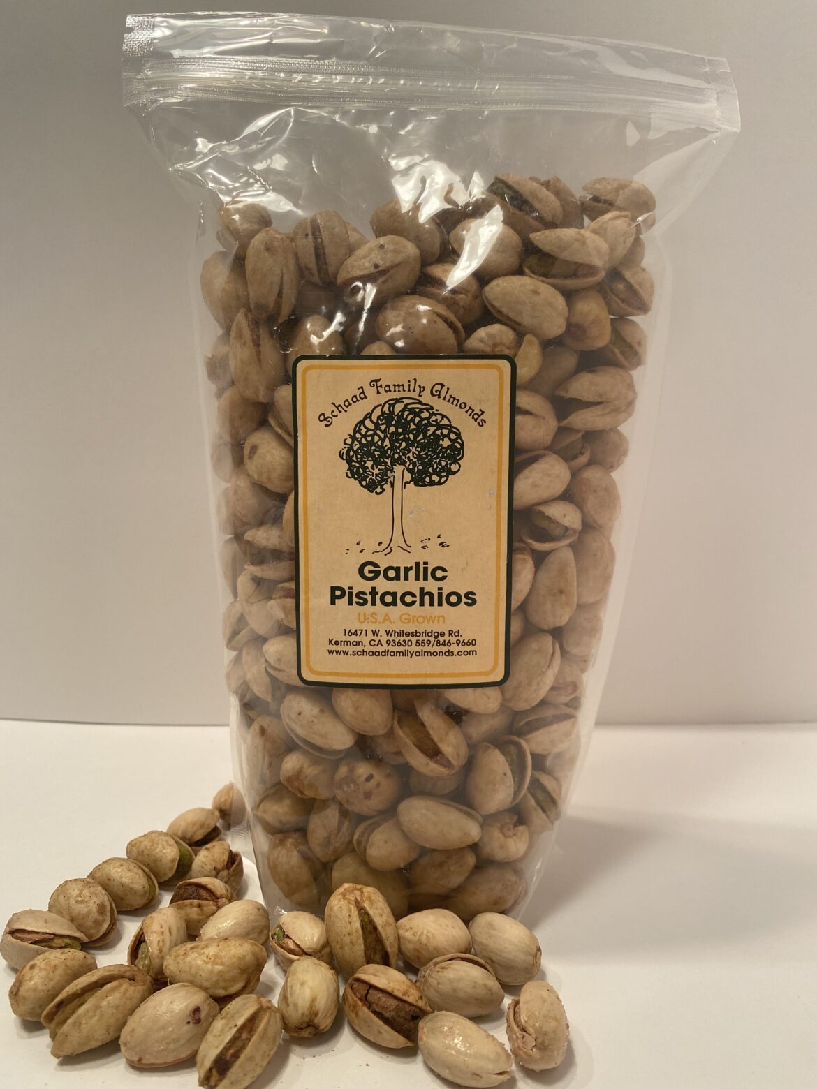 Garlic Pistachios (1lb) Schaad Family Almonds